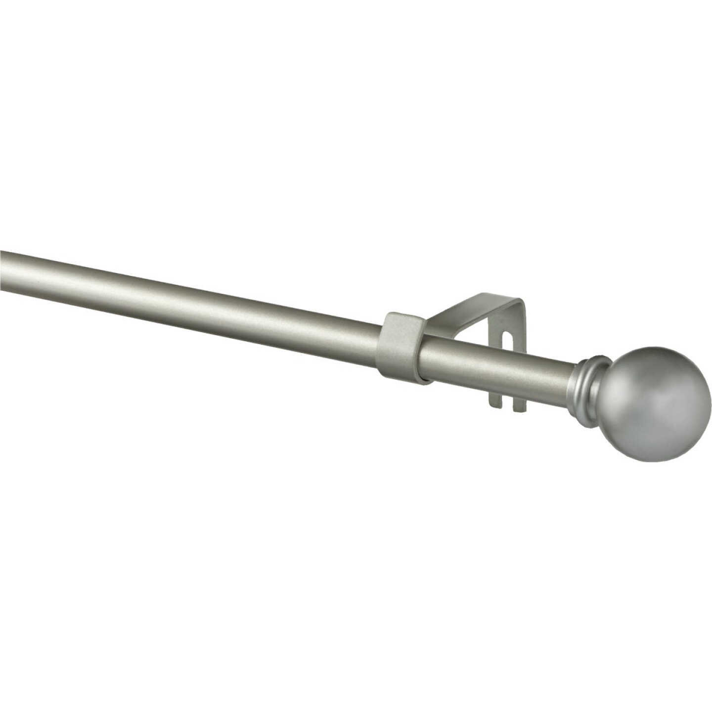 Kenney Chelsea 28 In. To 48 In. 5/8 In. Single Silver Curtain Rod Image 1