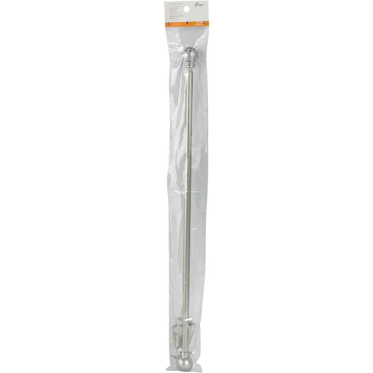Kenney Chelsea 28 In. To 48 In. 5/8 In. Single Silver Curtain Rod Image 2