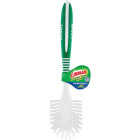 Libman Green & White Polymer 8 In. Ergonomic Rubber Grip Dish Brush Image 1