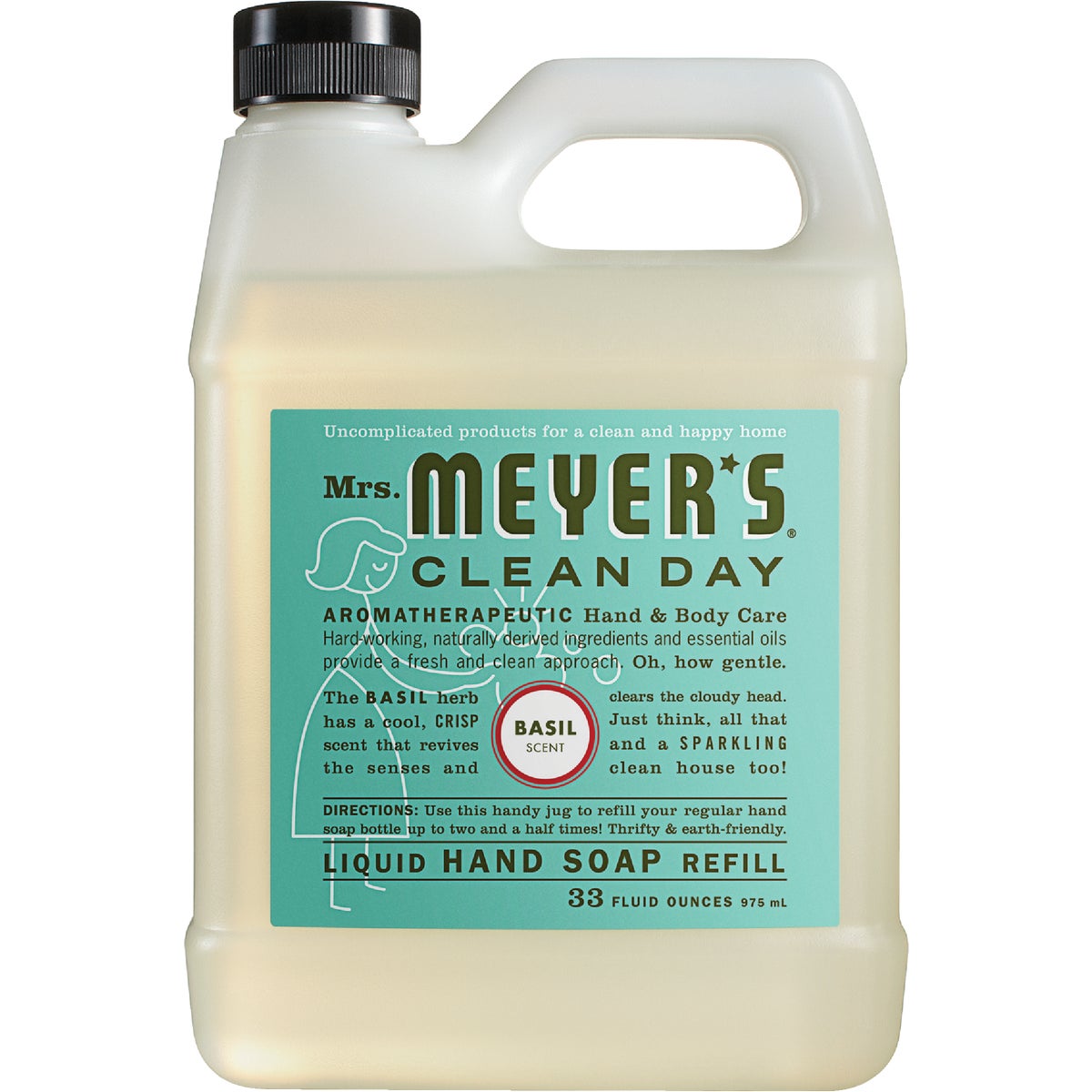 Mrs. Meyer's Clean Day 33 Oz. Basil Liquid Hand Soap Refill Image 1
