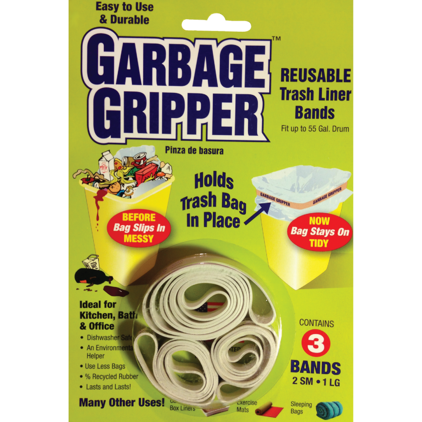 Garbage Gripper Garbage Bag Holder Band (3-Pack) Image 1