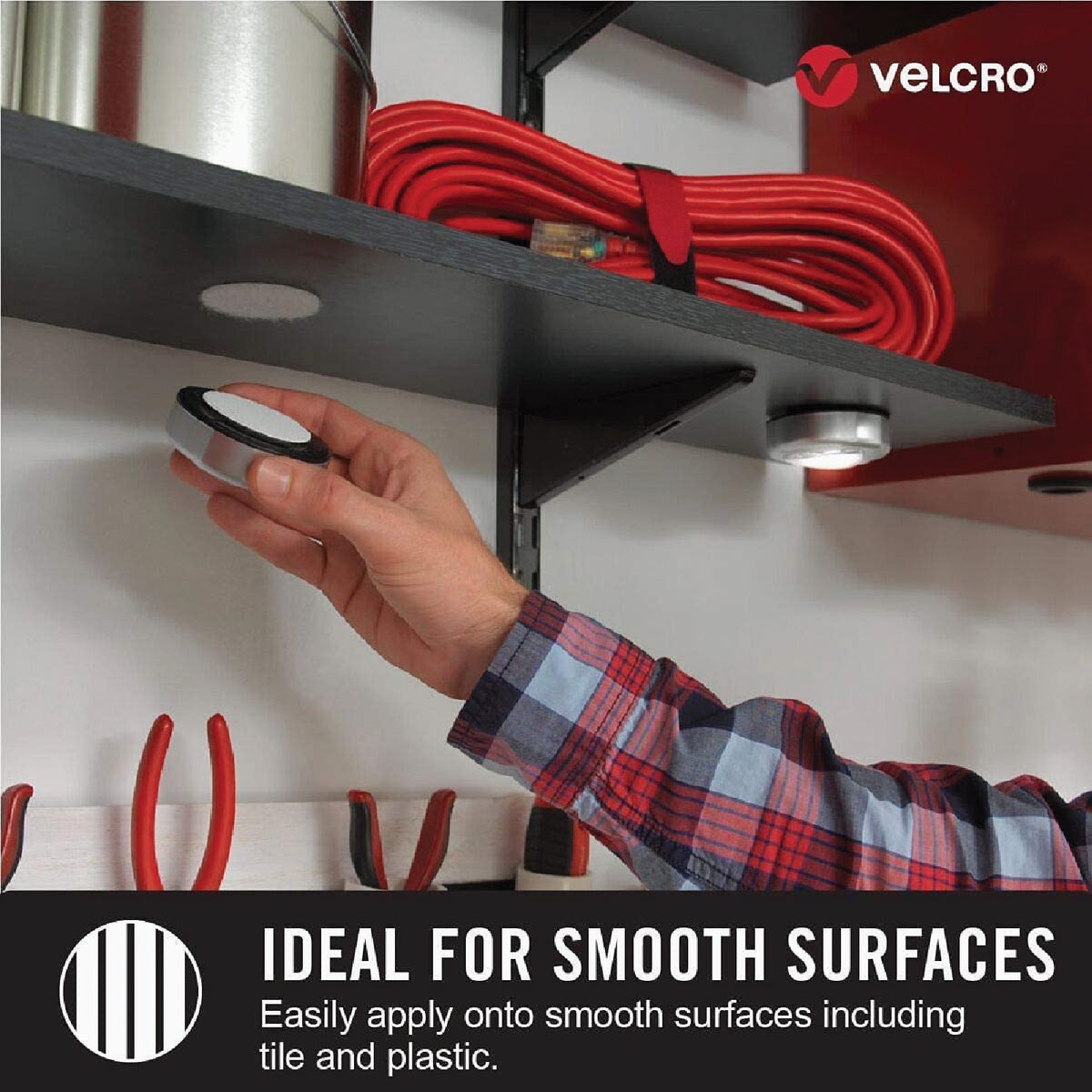 VELCRO Brand 2 In. x 4 In. Black Industrial Strength Hook & Loop Strip (2-Count) Image 4