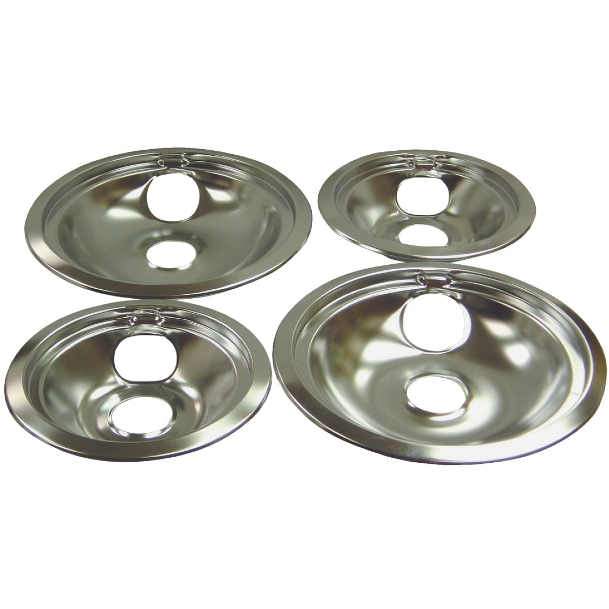 Range Kleen Electric 2 Small 6 In. & 2 Large 8 In. Style B Round Chrome Drip Pans