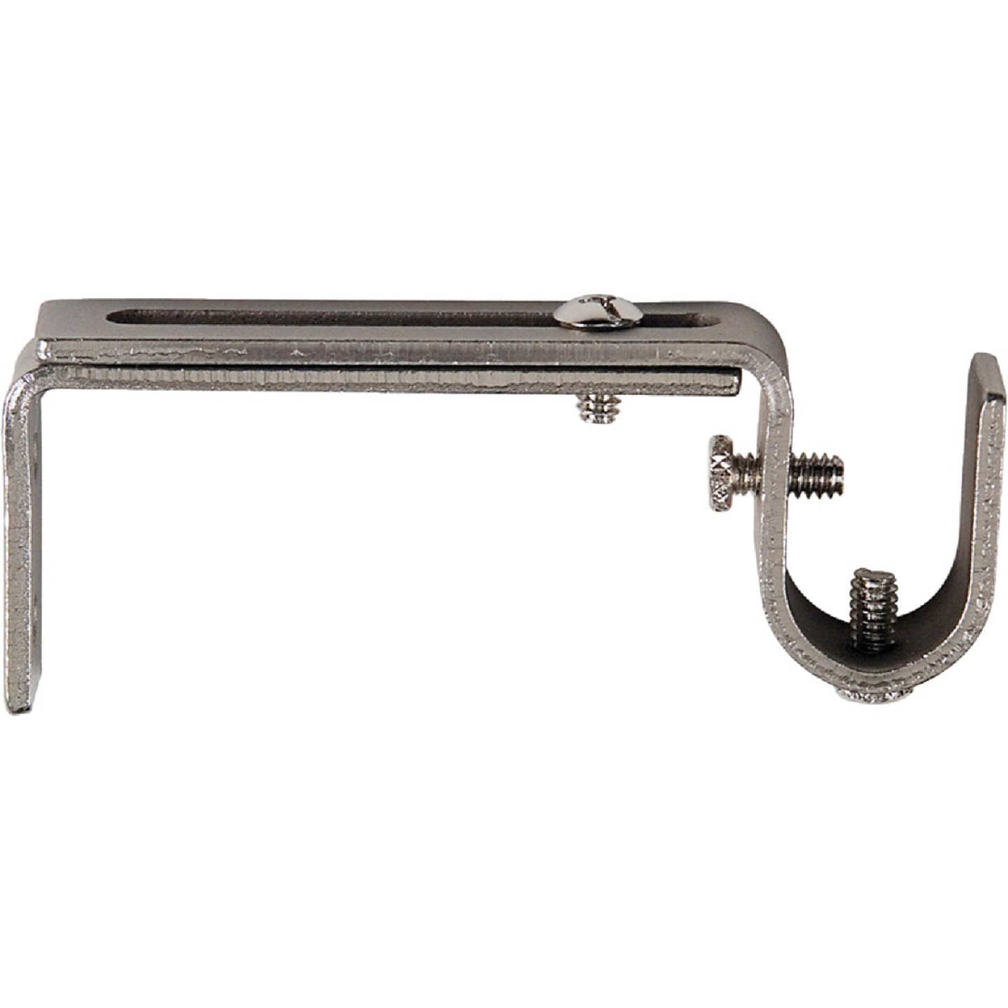 Kenney Adjustable Single Satin Nickel Curtain Rod Bracket (2-Pack) Image 1