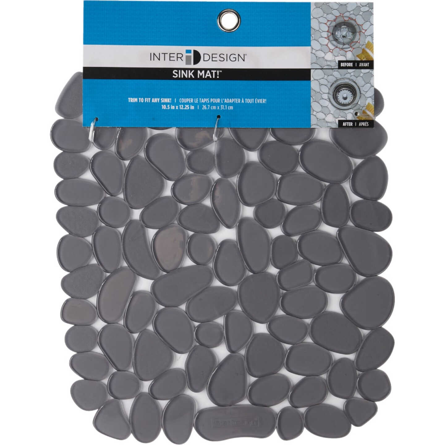 iDesign Pebblz 10.5 In. x 12.25 In. Graphite Sink Mat Image 2