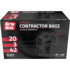 Grip-Rite 42 Gal. Contractor Black Trash Bag (20-Count) Image 1