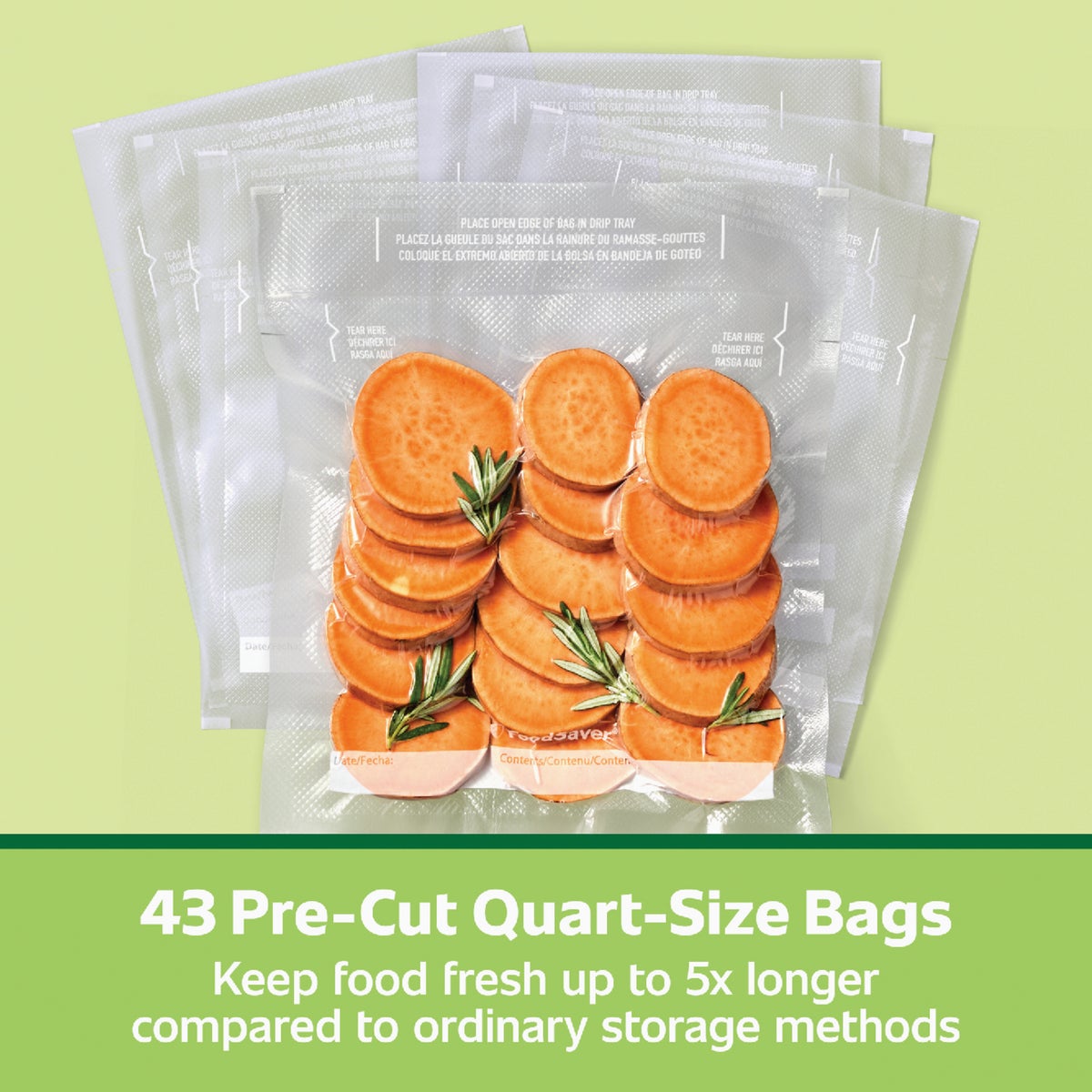 FoodSaver 1 Qt. Pre-Cut Bag (43-Count) Image 7