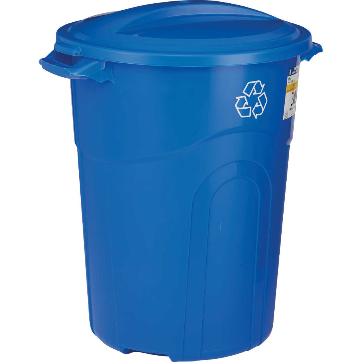 United Solutions 32 Gal. Recycling Trash Can with Lid Image 1