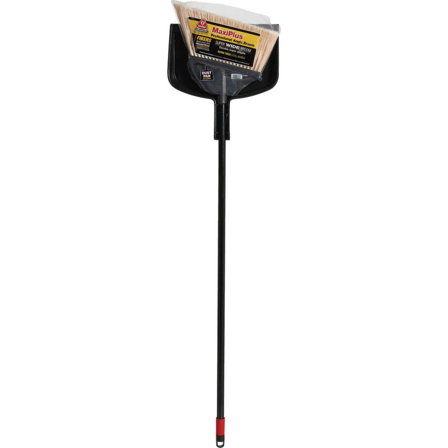 O-Cedar MaxiPlus 14 In. W. x 56 In. L. Steel Handle Angle Household Broom with Dustpan Image 2