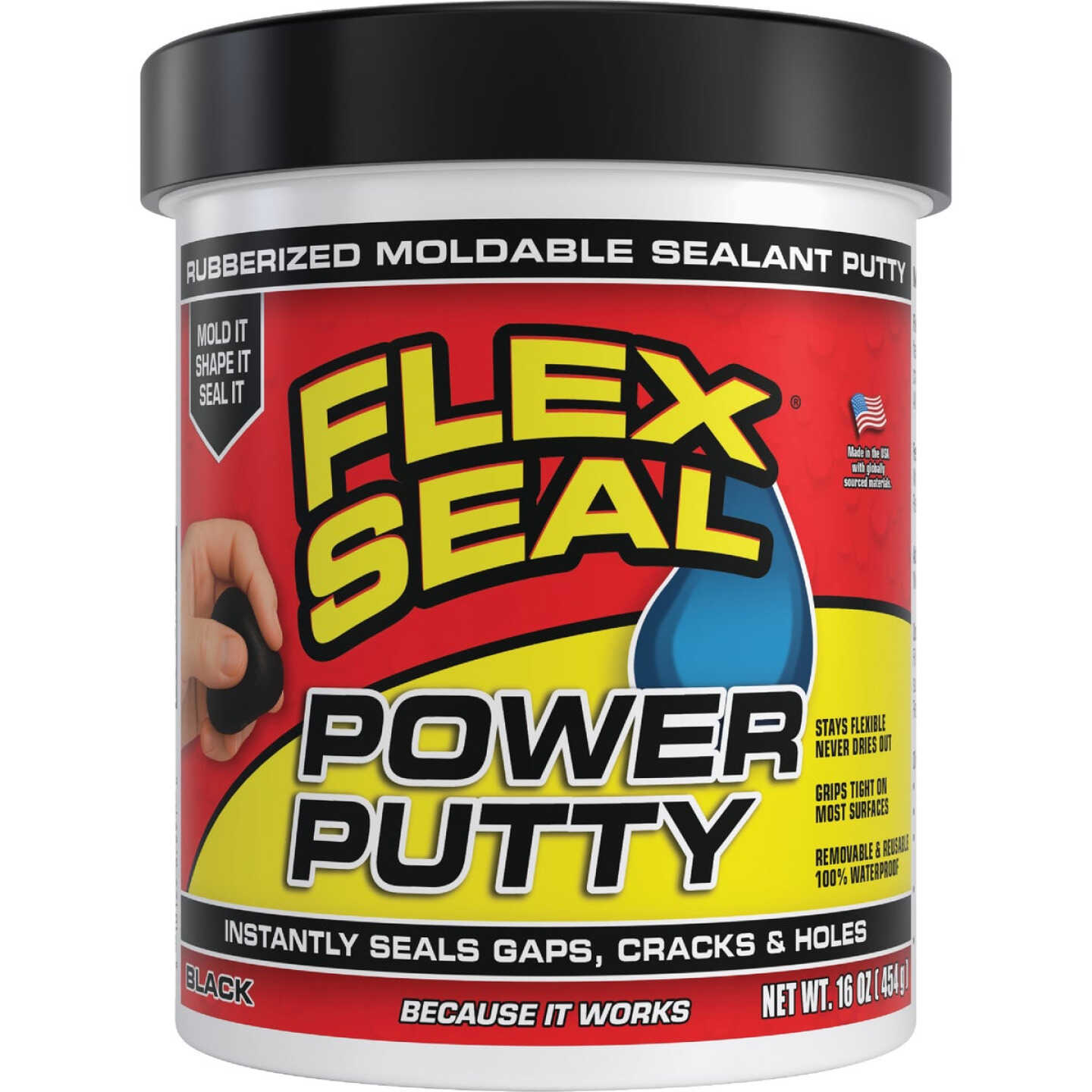 Flex Seal Power Putty 16 Oz. Black Multi-Purpose Adhesive Image 1