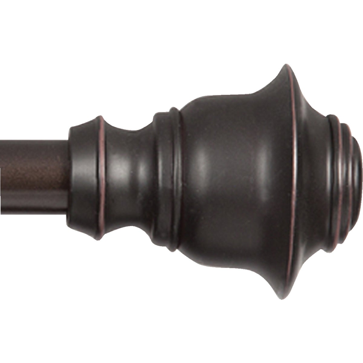 Kenney Fast Fit Finn 66 In. To 120 In. 5/8 In. Weathered Brown Curtain Rod Image 1