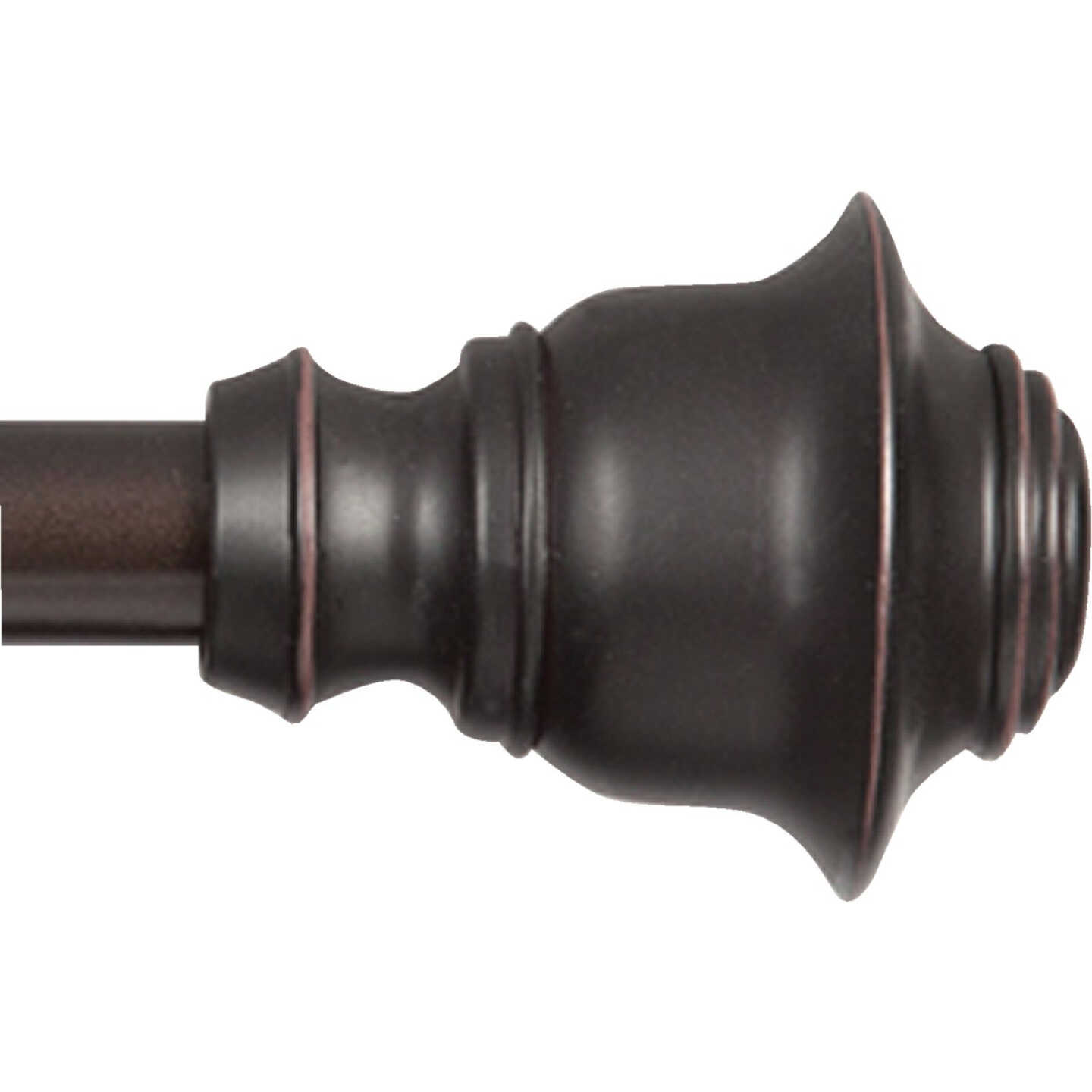 Kenney Fast Fit Finn 66 In. To 120 In. 5/8 In. Weathered Brown Curtain Rod Image 1