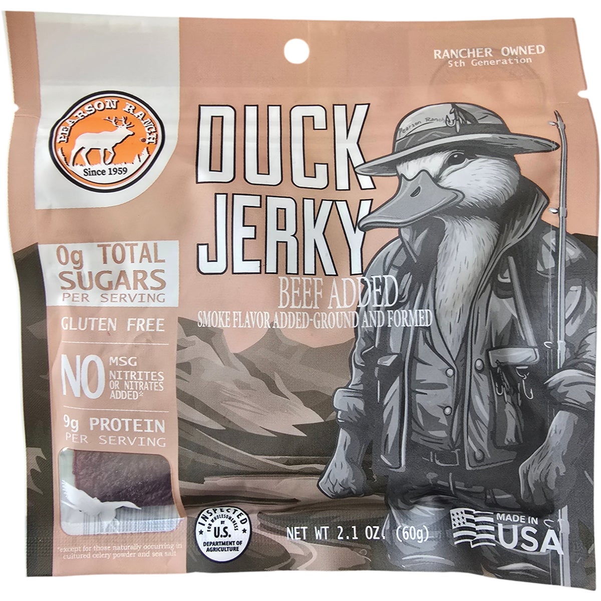 Pearson Ranch Jerky 2.1 Oz. Duck Hickory Smoked Jerky Image 2
