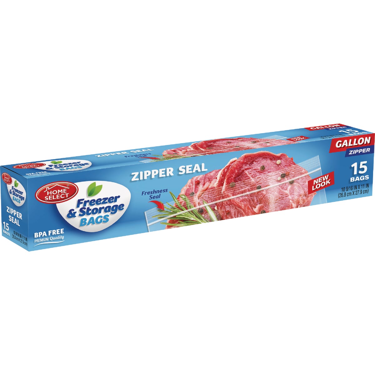 Home Select Gal. Zipper Freezer Bag (15-Count)