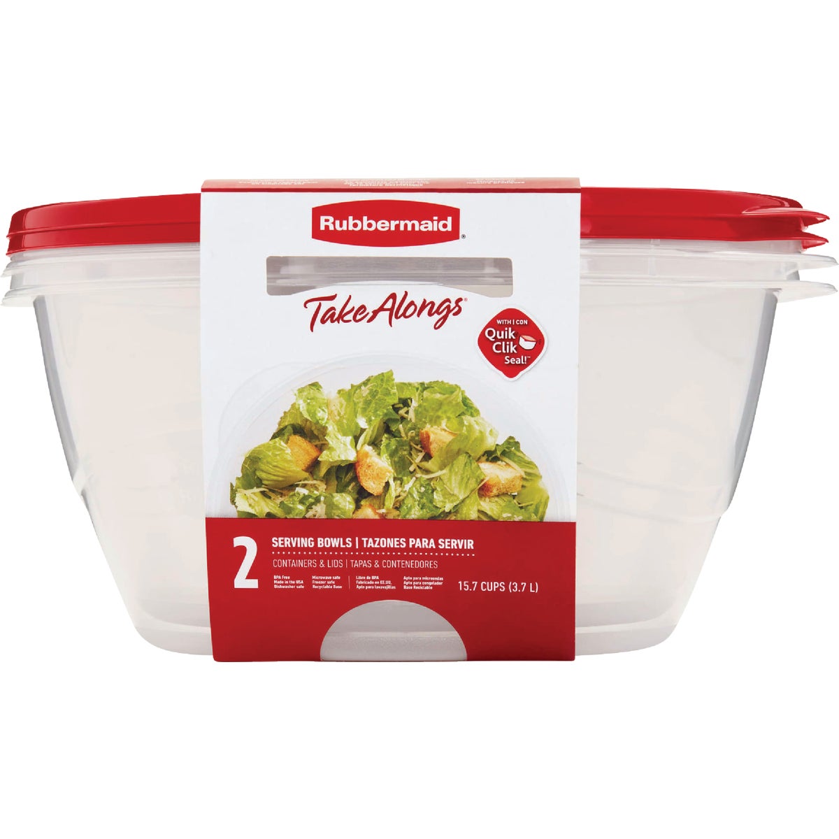 Rubbermaid TakeAlongs Red Food Storage Containers, 15.7 Cup (2-Pack) Image 7