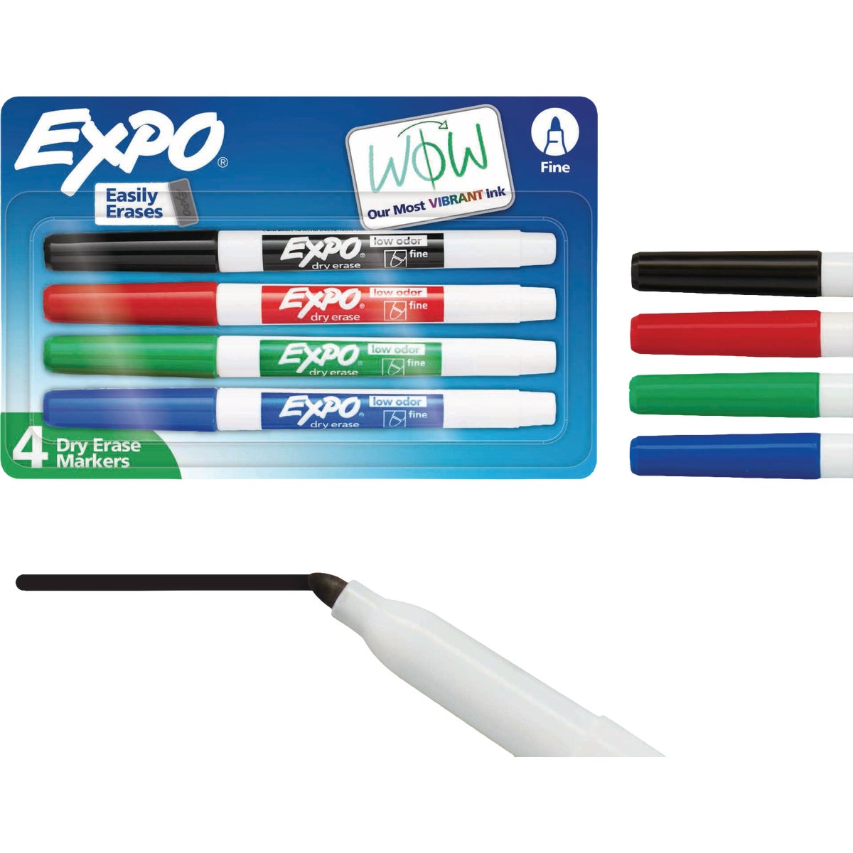 Expo Assorted Color Fine Tip Low Odor Dry Erase Marker (4-Pack)