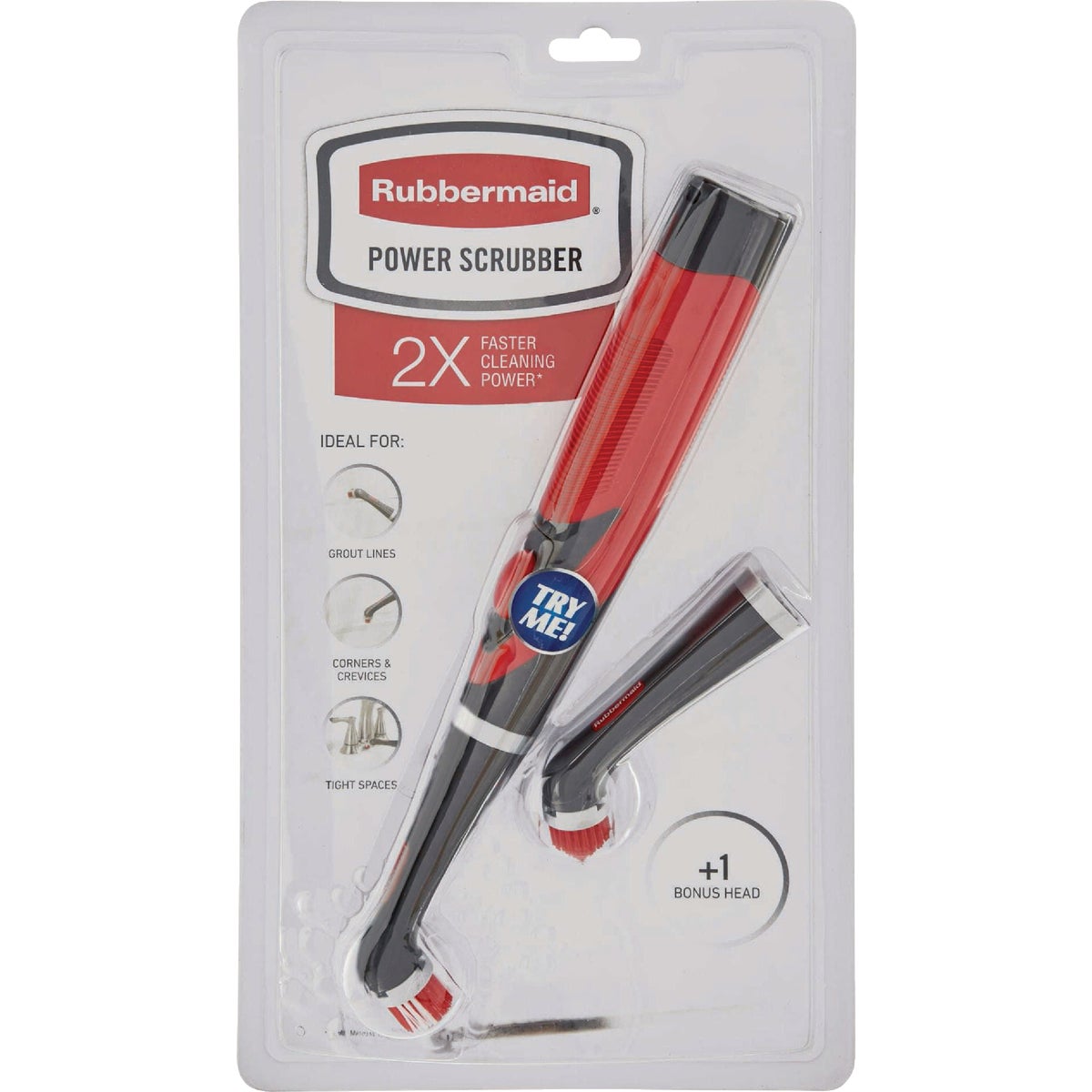 Rubbermaid Handheld 6V Power Scrubber with All-Purpose Brush and Grout Head Image 5