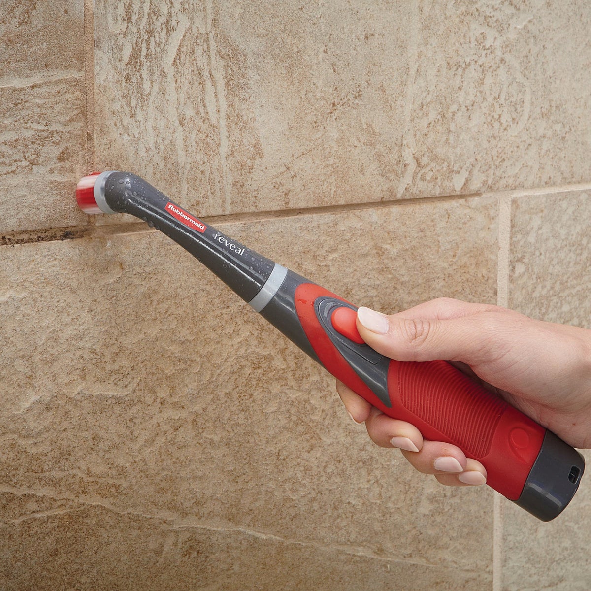 Rubbermaid Handheld 6V Power Scrubber with All-Purpose Brush and Grout Head Image 2