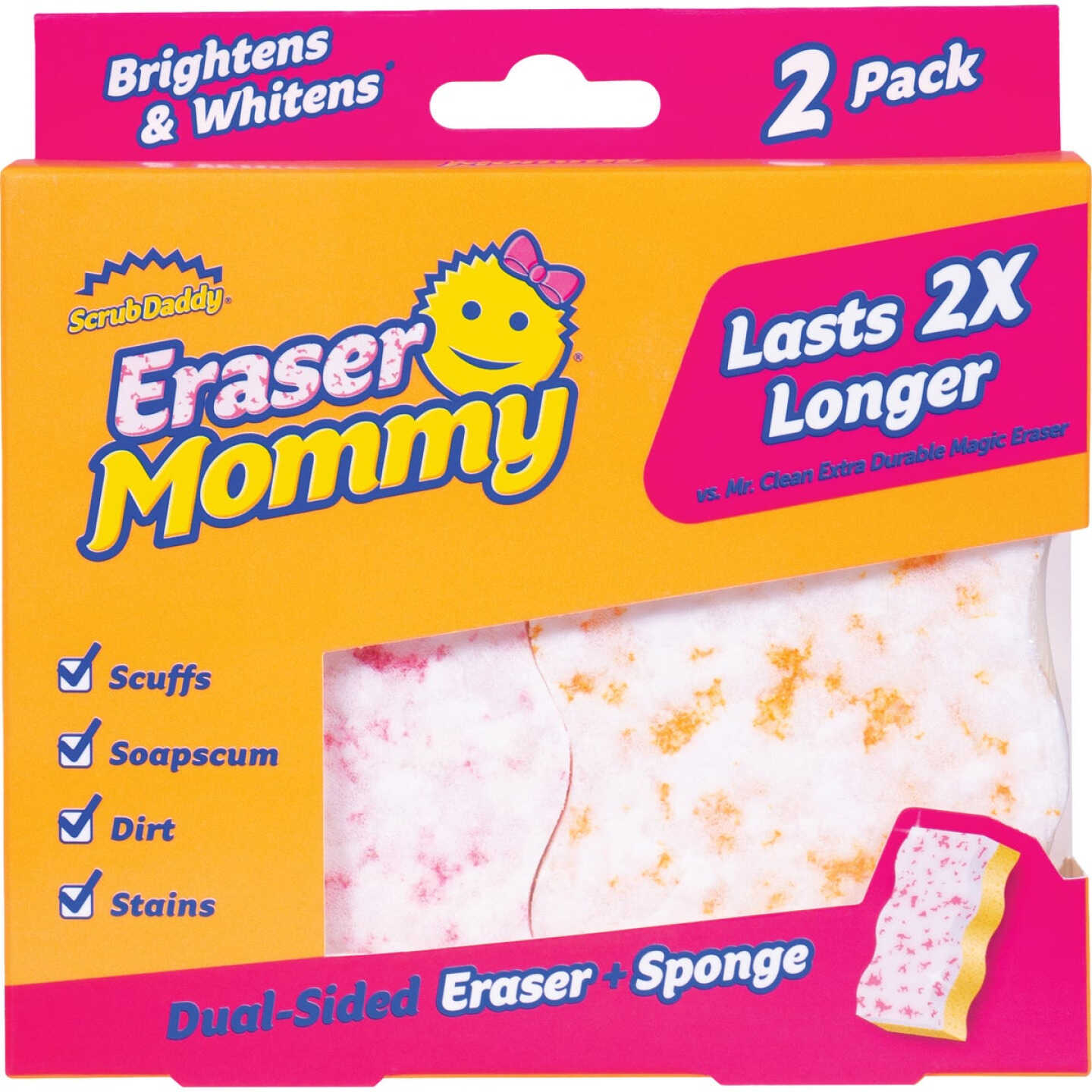 Scrub Daddy Eraser Mommy 10x with Scrubbing Germs (2-Pack) Image 1