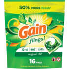 Gain Flings Original Scent Pod Laundry Detergent Plus Oxi Boost (16-Count) Image 1