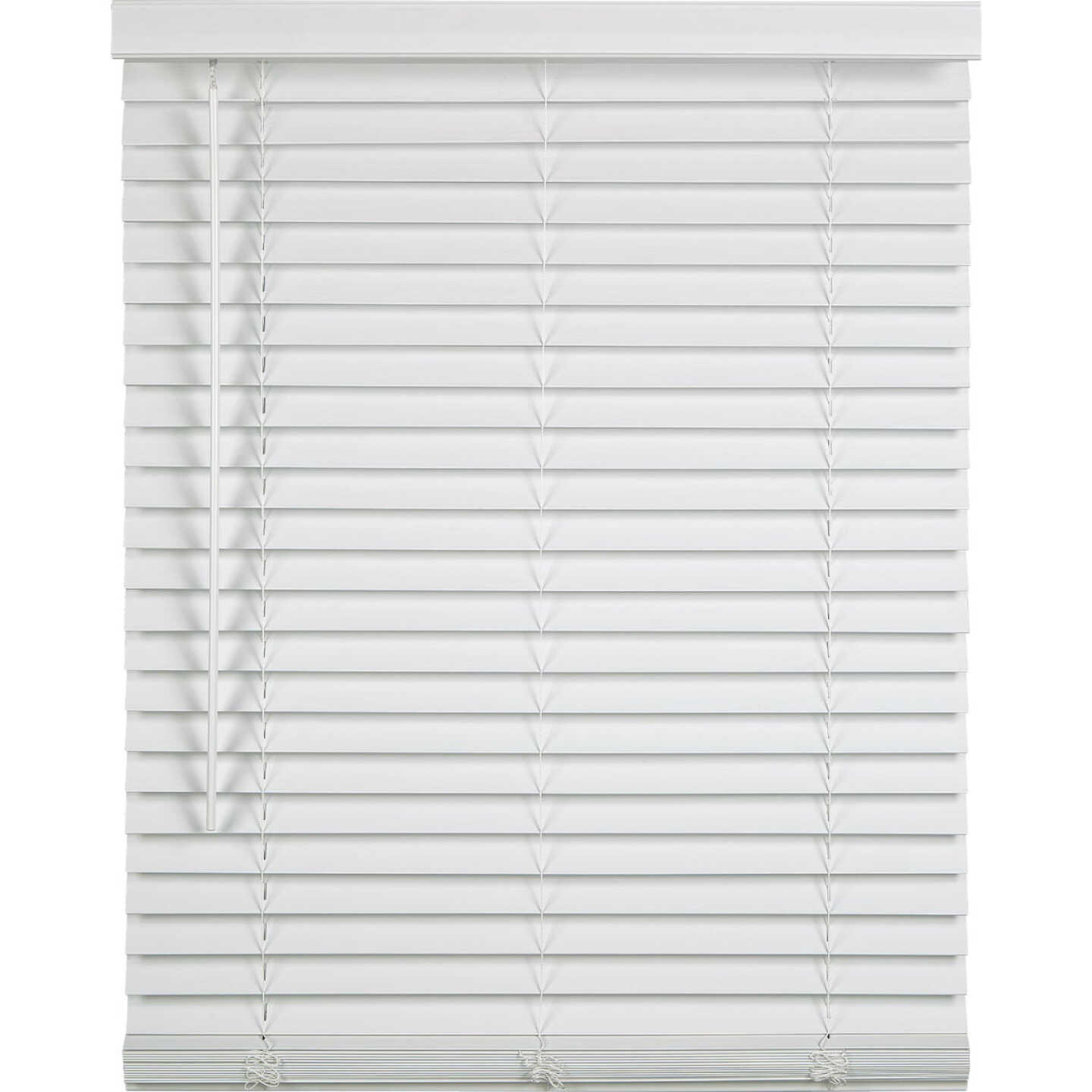 Home Impressions 43 In. x 64 In. x 2 In. White Faux Wood Cordless Blind Image 1