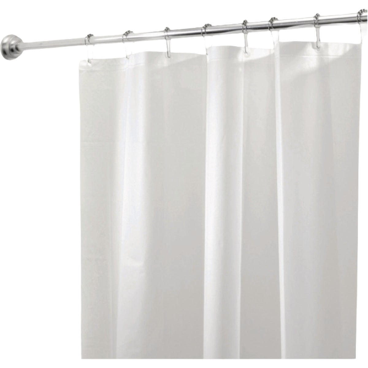 Moda At Home 70 In. x 72 In. White Neat &Tidy Shower Curtain Liner