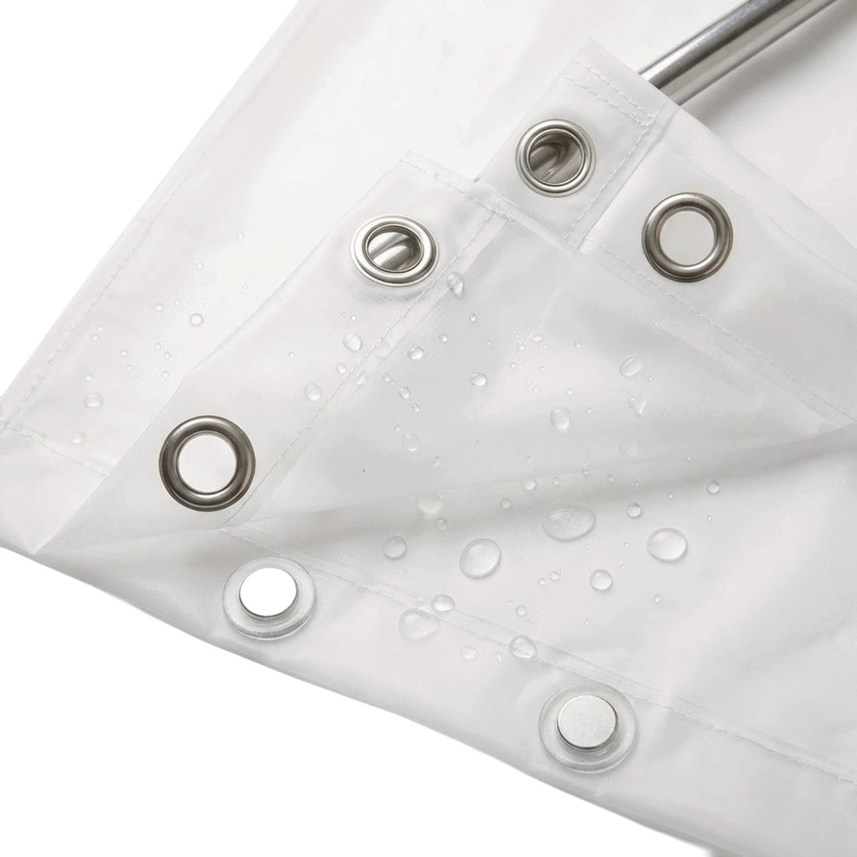 Moda At Home 70 In. x 72 In. White Neat &Tidy Shower Curtain Liner Image 3