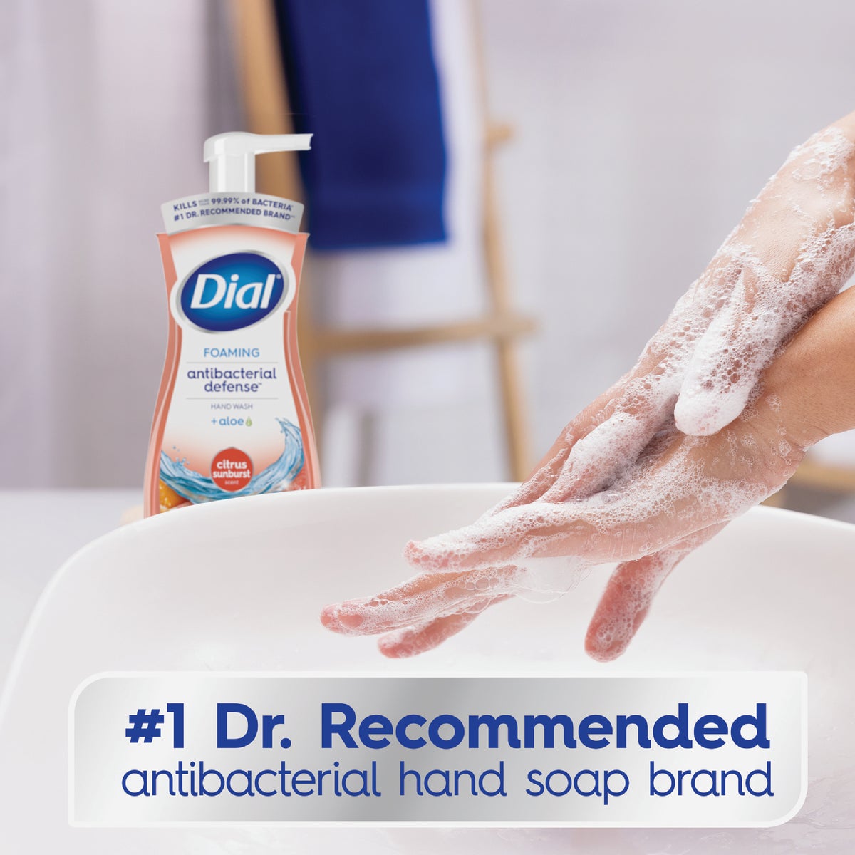 Dial Antibacterial Defense 7.5 Oz. Citrus Sunburst + Aloe Foaming Hand Wash Image 2