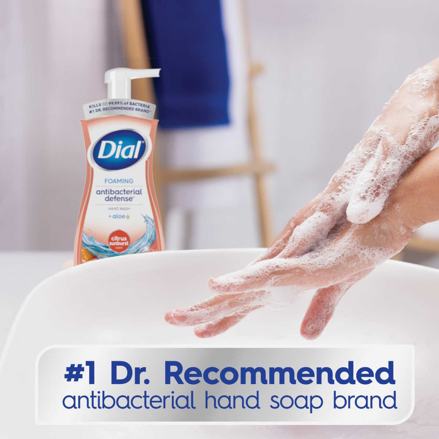 Dial Antibacterial Defense 7.5 Oz. Citrus Sunburst + Aloe Foaming Hand Wash Image 2