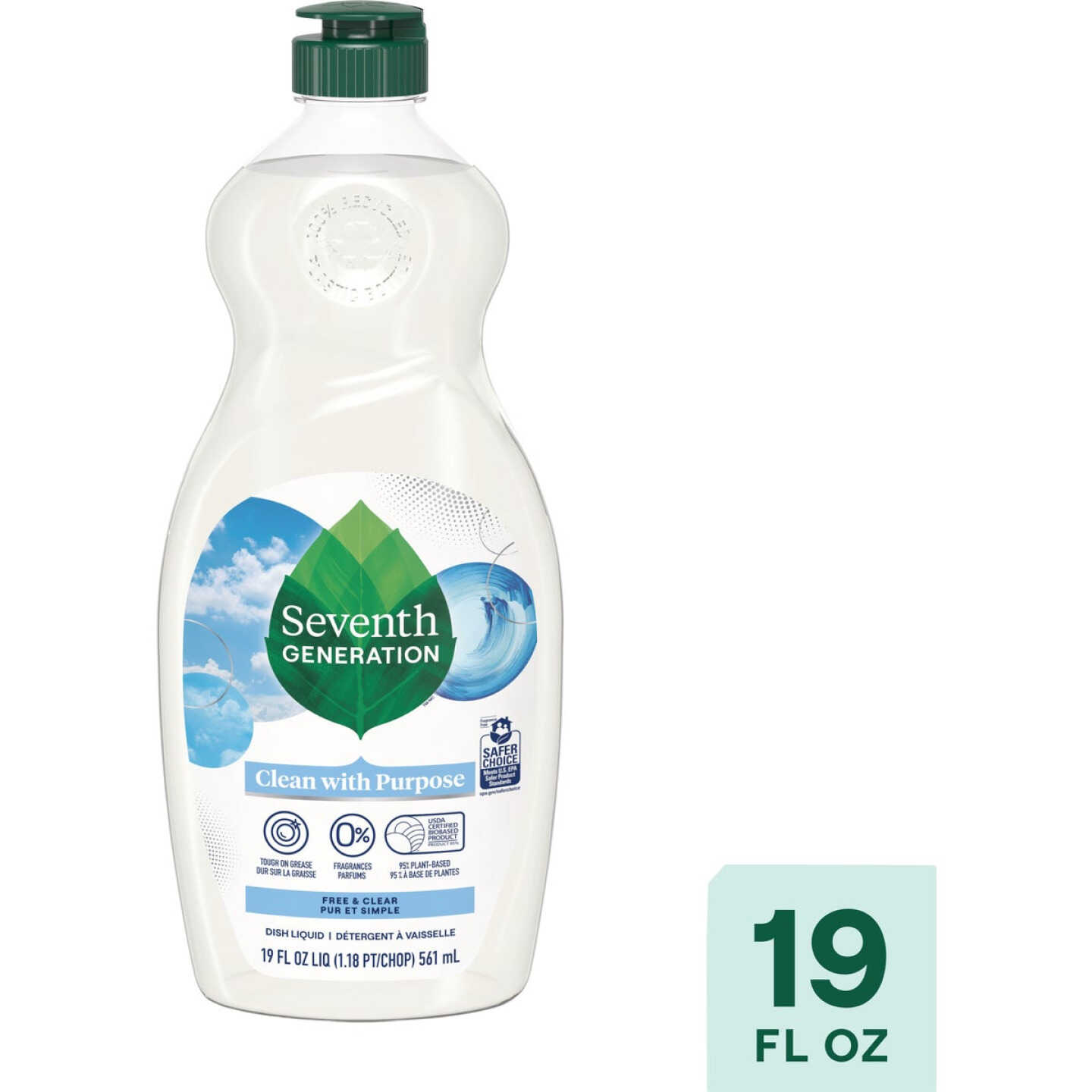 Seventh Generation 19 Oz. Free & Clear Liquid Dish Soap Image 1