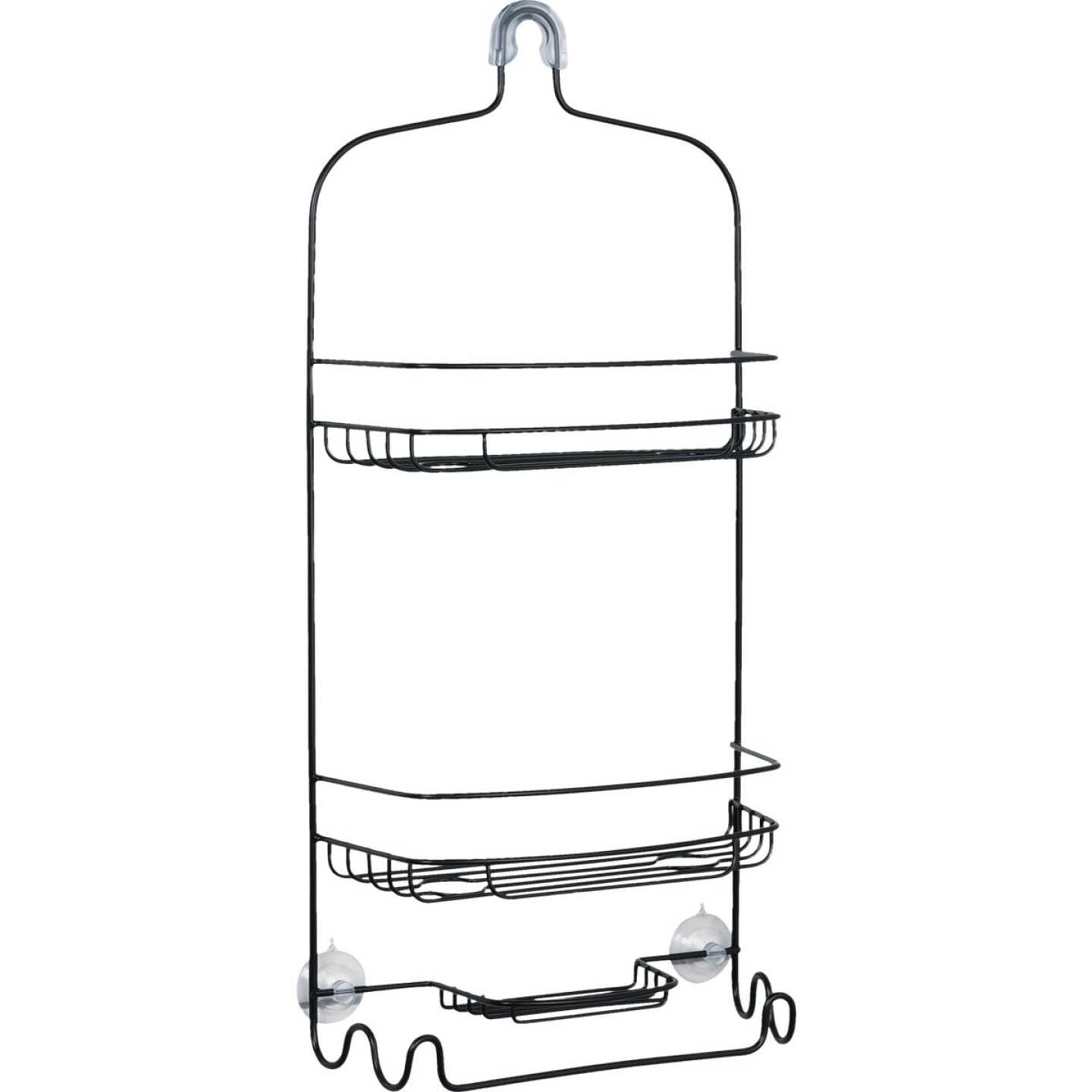 Zenna Home 11 In. x 24 In. Hanging Shower Caddy, Matte Black Image 1