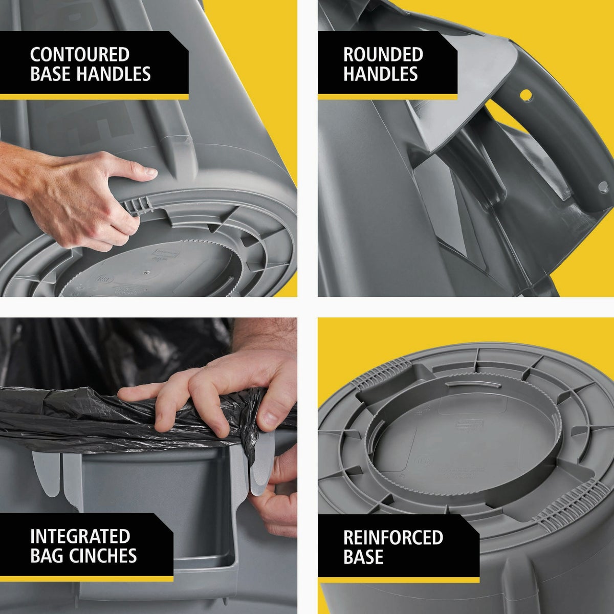 Rubbermaid Commercial 55 Gal. Brute Gray Trash Can Image 4