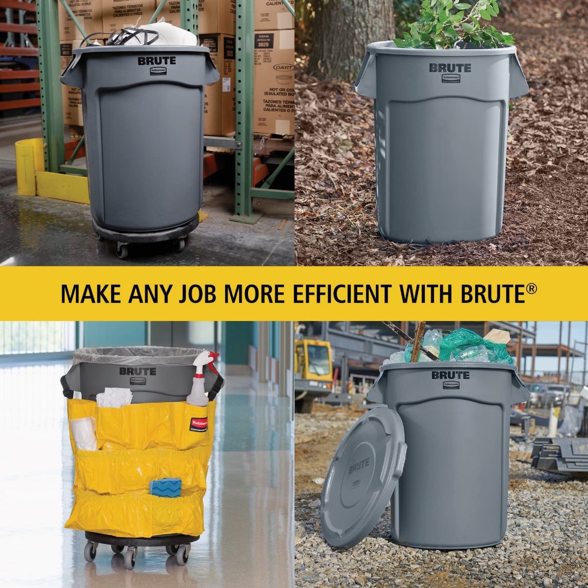 Rubbermaid Commercial 55 Gal. Brute Gray Trash Can Image 6