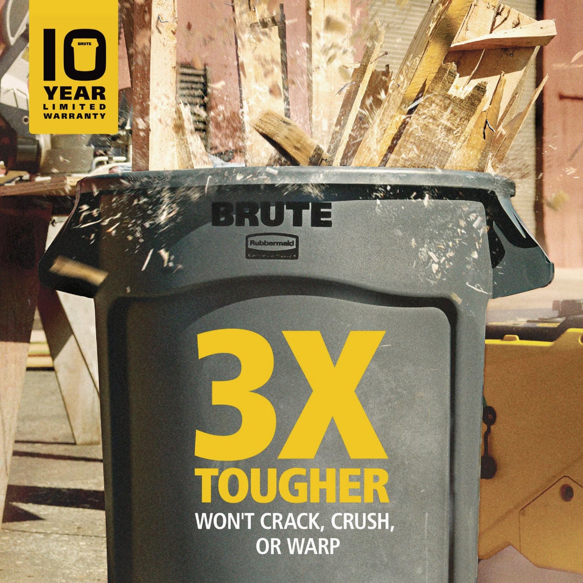 Rubbermaid Commercial 55 Gal. Brute Gray Trash Can Image 3