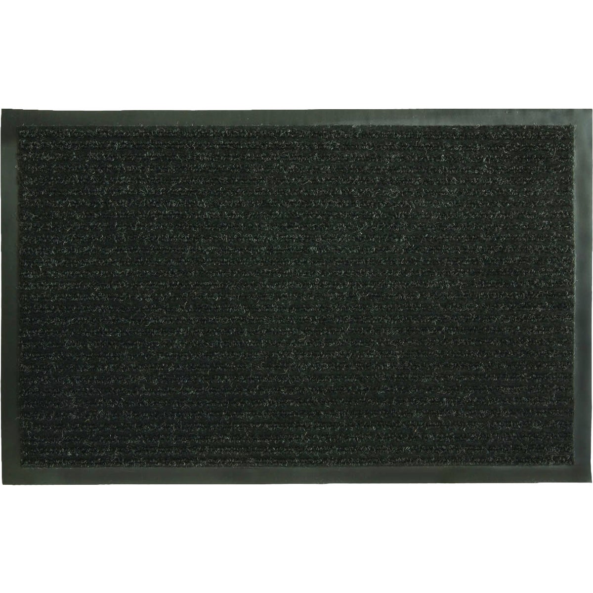 FanMats 21 In. x 36 In. Jumbo Dual Rib Indoor/Outdoor Door Mat, Charcoal Black