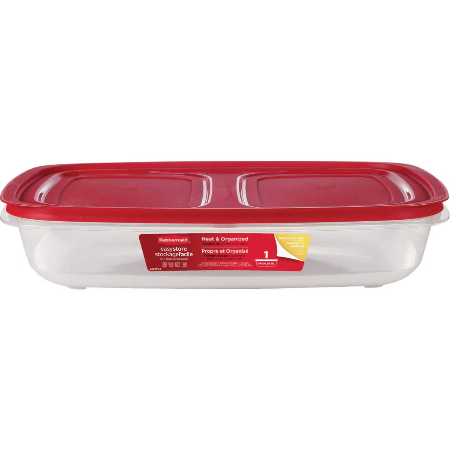 Rubbermaid EasyStore 28.8 C. Clear Rectangular Food Storage Container with Lid Image 2