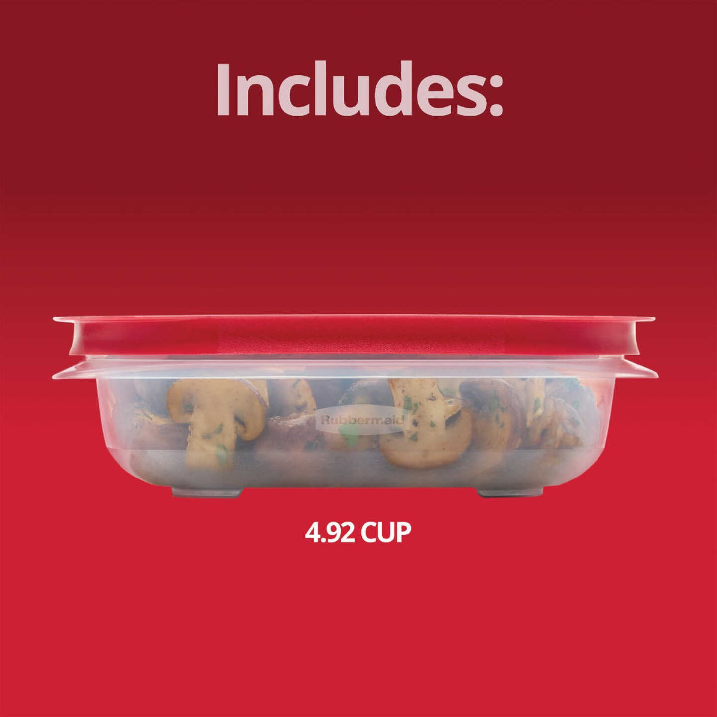 Rubbermaid EasyStore 4.92 C. Clear Square Food Storage Container with Lid Image 6