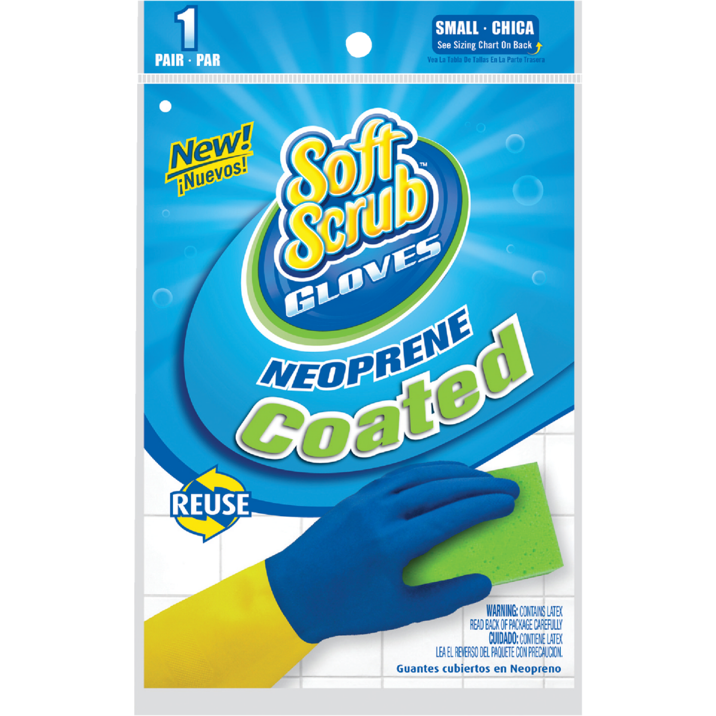 Soft Scrub Small Neoprene Coated Latex Rubber Glove Image 1