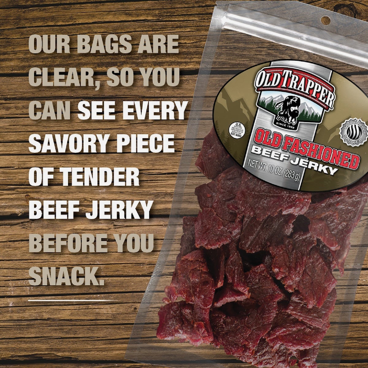Old Trapper Peppered Kippered Steak Jerky Image 5