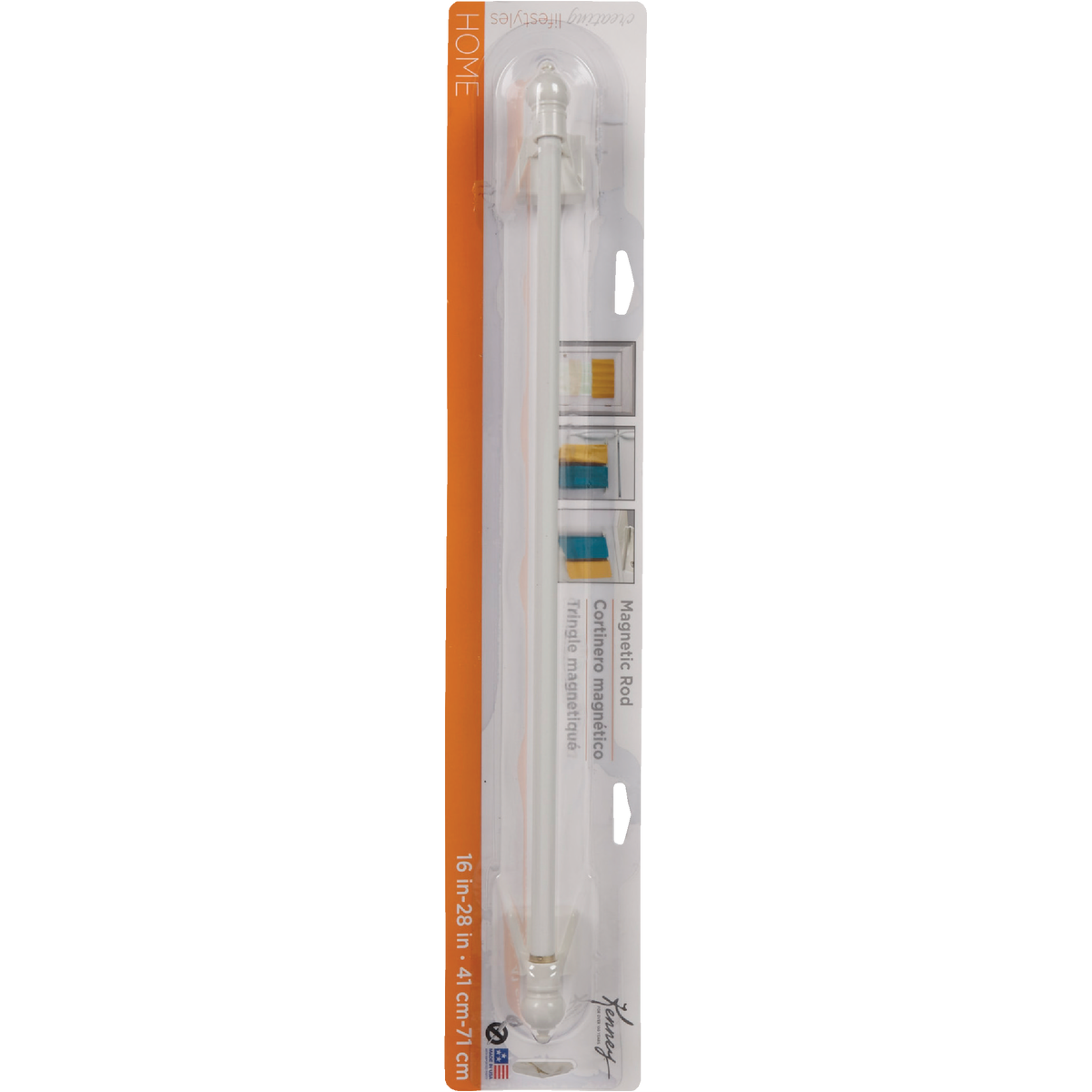 Kenney 16 In. To 28 In. 7/16 In. Petite Magnetic Cafe Rod, White Image 2