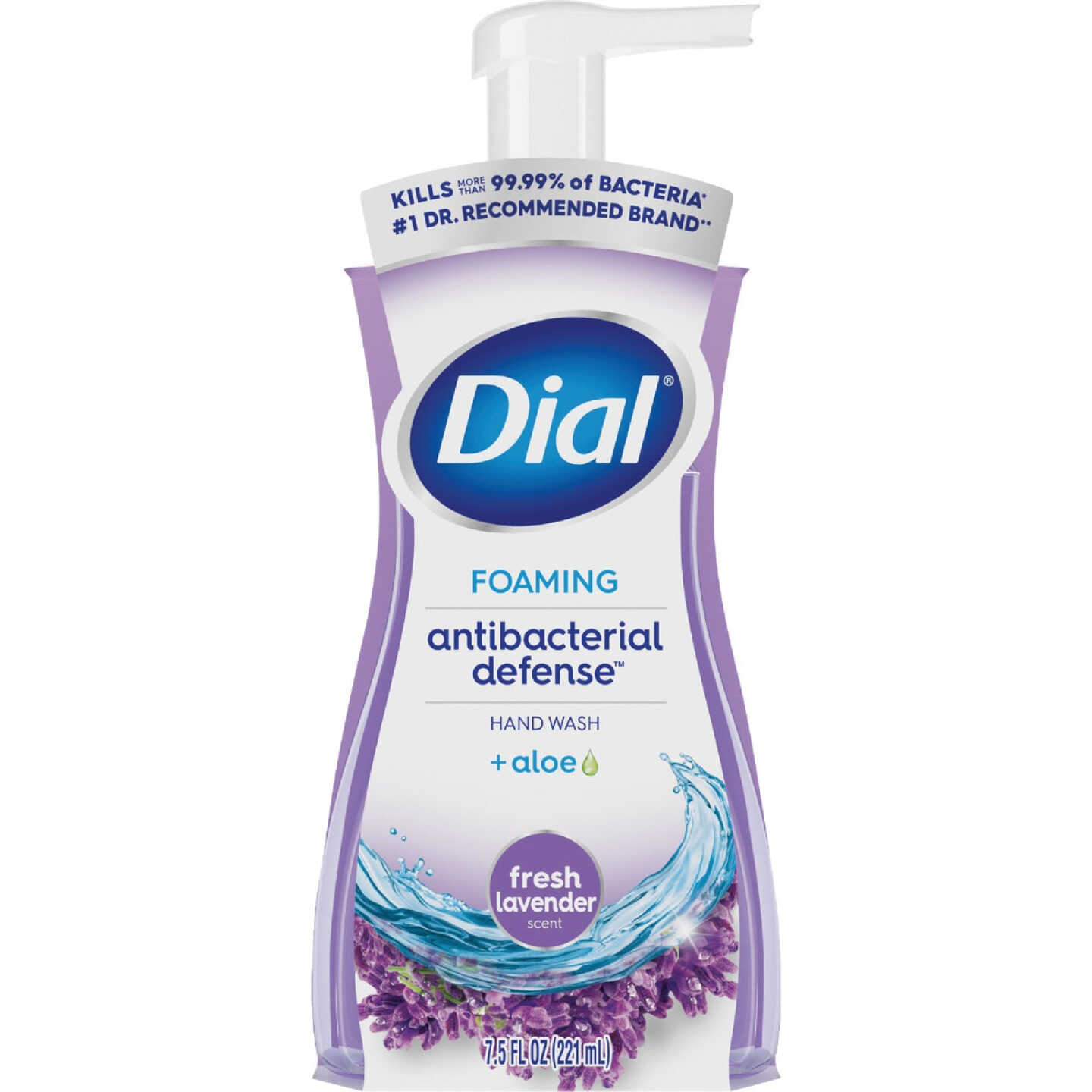 Dial Antibacterial Defense 7.5 Oz. Fresh Lavender + Aloe Foaming Hand Wash Image 1