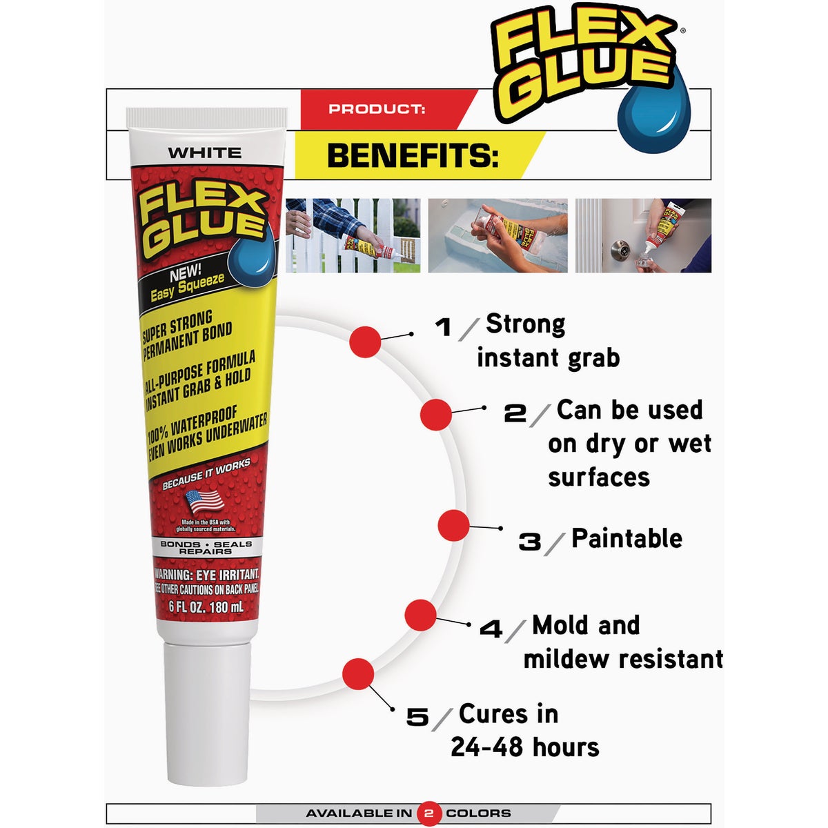 Flex Glue 4 Oz. White Multi-Purpose Adhesive Image 5