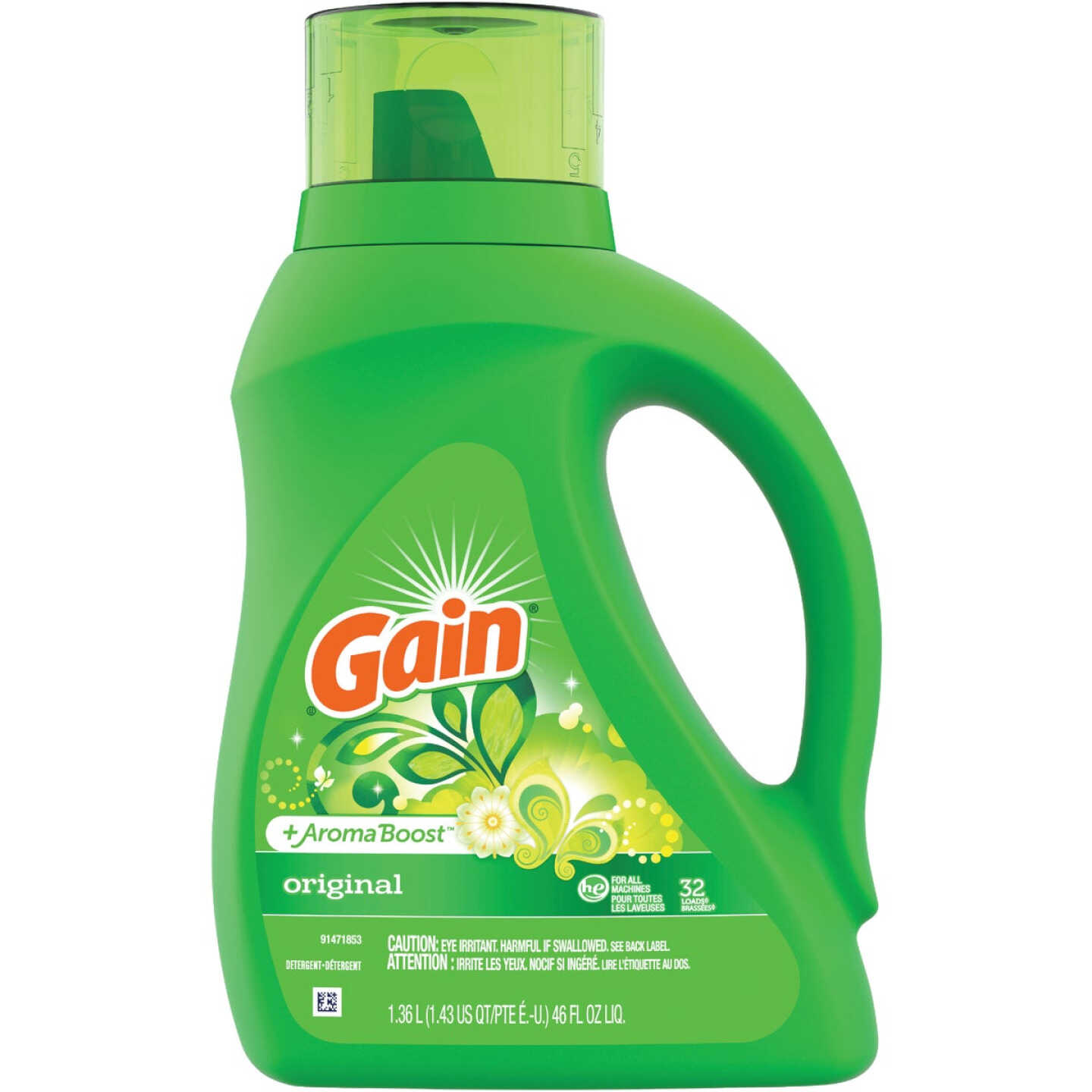 Gain + Aroma Boost 46 Oz. 32 Load Original Scent HE Liquid Laundry Detergent Image 1