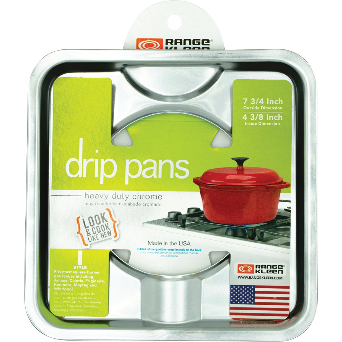 Range Kleen Gas 4-3/8 In. Style H Square Chrome Drip Pan Image 2