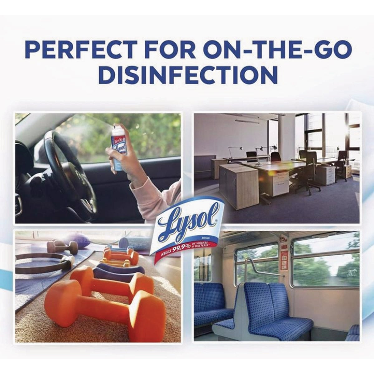 Lysol 1.5 Oz. Crisp Linen Scent Disinfectant Spray, Travel Size Image 4
