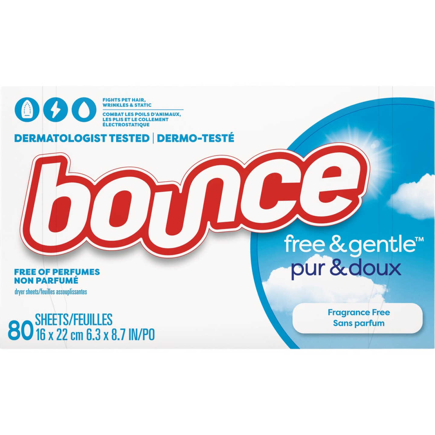 Bounce Fragrance Free Fabric Softener Dryer Sheets (80-Count) Image 1