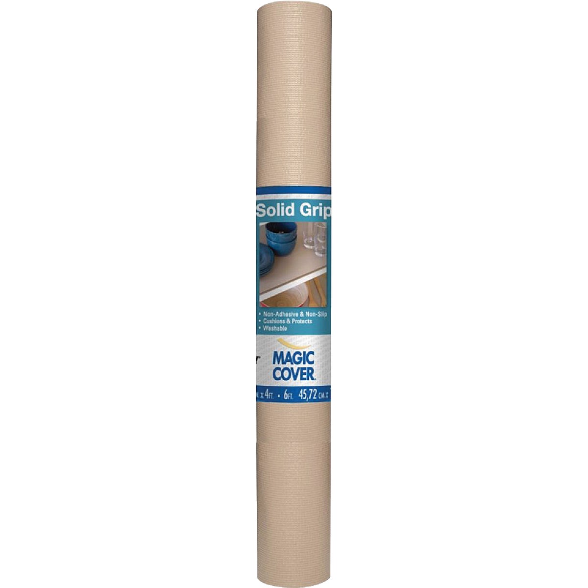 Magic Cover 18 In. x 4 Ft. Taupe Grip Non-Adhesive Shelf Liner