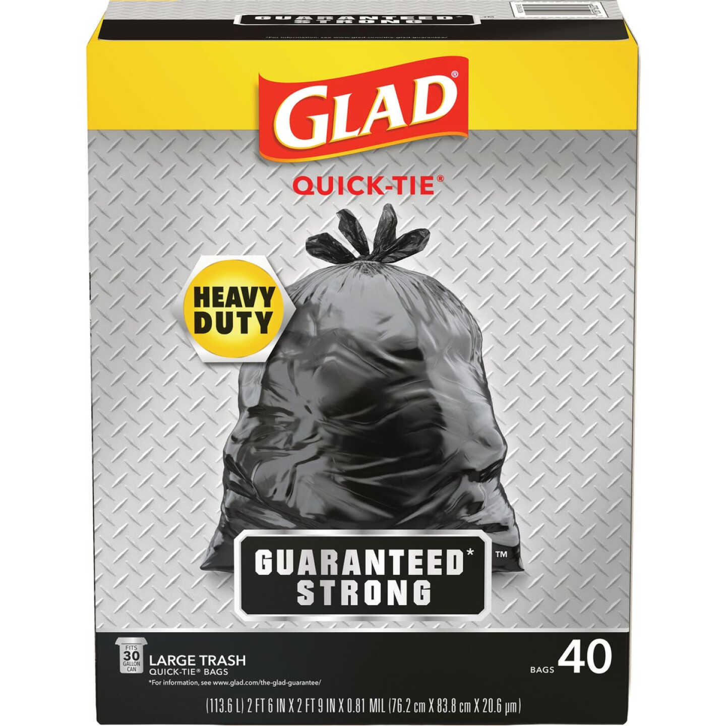 Glad Quick-Tie 30 Gal. Large Trash Bags (40-Count) Image 1