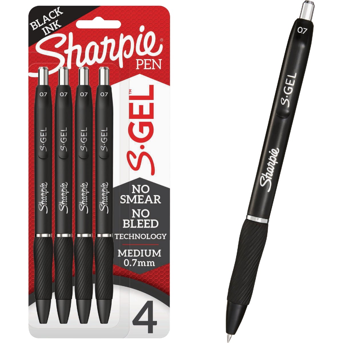 Sharpie Medium Point Black Gel Pen (4-Pack)