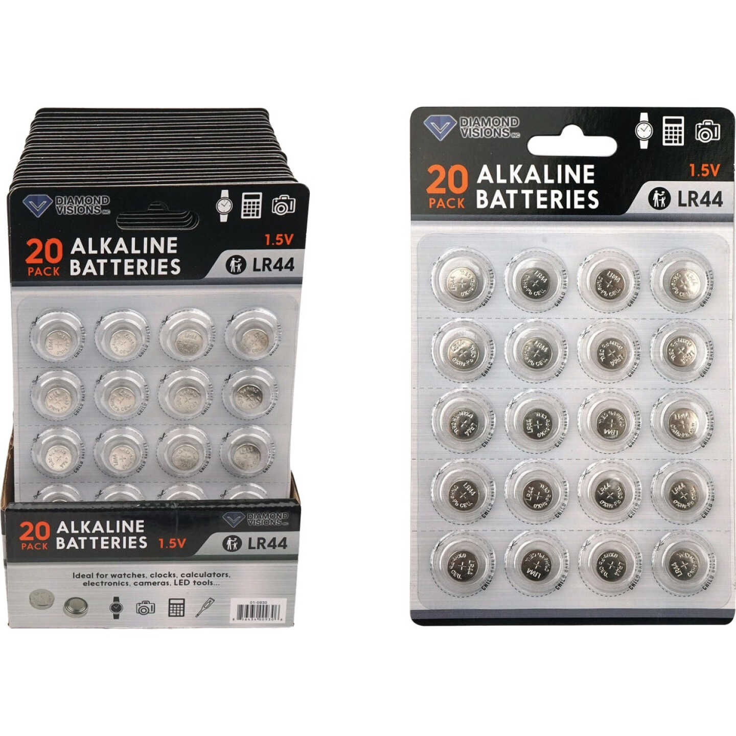 Diamond Visions LR44 Alkaline Battery (20-Pack) Image 1